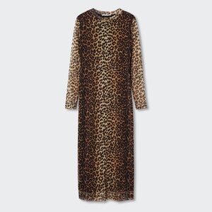 Brand New Mango Leopard Midi Dress Size M
